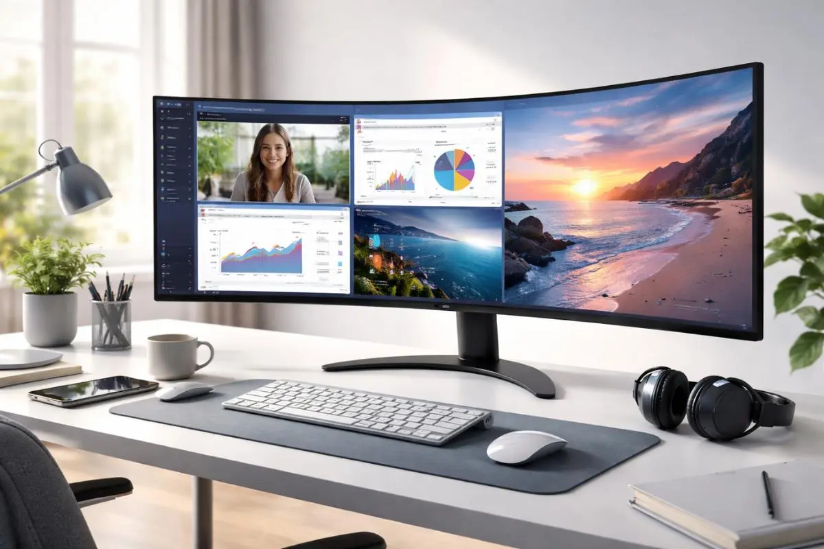 Monitor tela curva: vantagens reais para trabalho e lazer